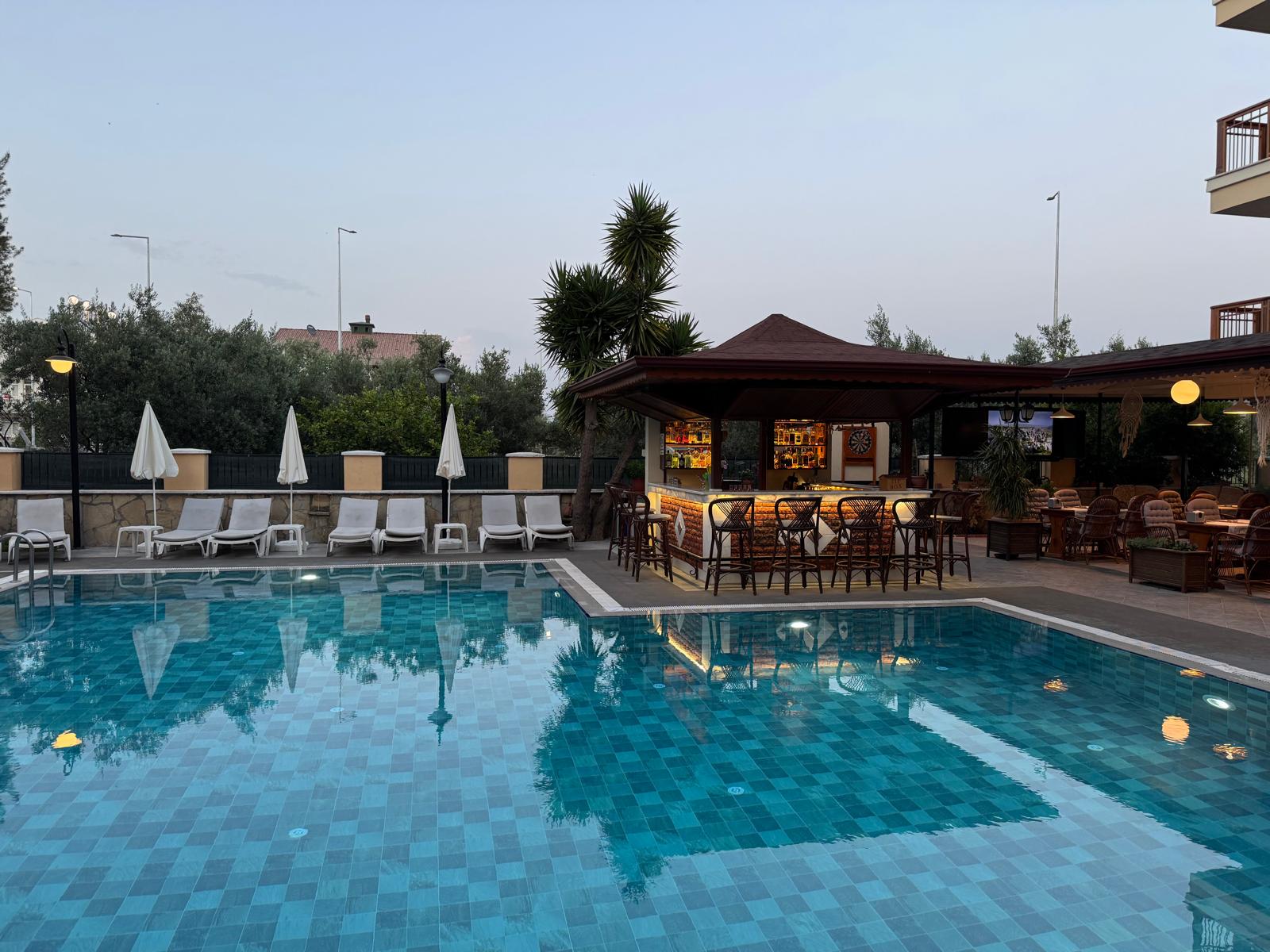 Pool bar in the evening